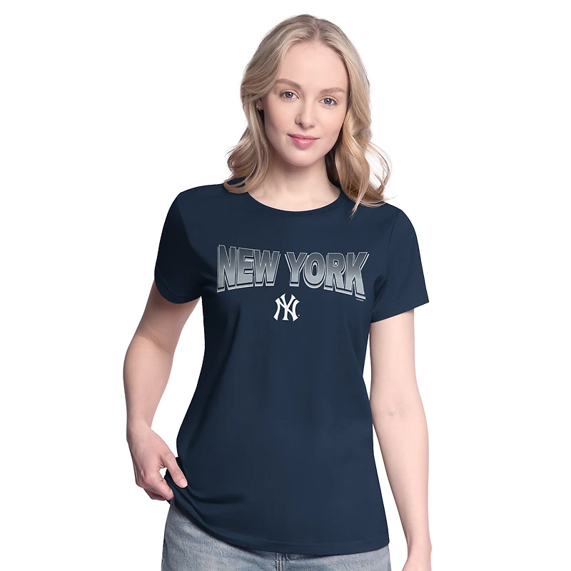 Women's G-III 4Her by Carl Banks  Navy/Bright Heather Ceramic New York Yankees T-Shirt and Hoodie Combo Pack