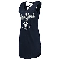 Women's G-III 4Her by Carl Banks Navy New York Yankees Game Time Slub Beach V-Neck