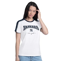 Women's G-III 4Her by Carl Banks  White New York Yankees First Lane Fashion T-Shirt