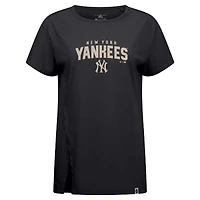Women's Levelwear Black New York Yankees Influx Team Arch T-Shirt
