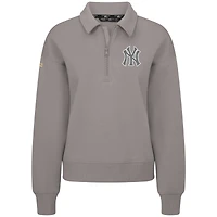 Women's Levelwear Gray New York Yankees Canmore Quarter-Zip Pullover