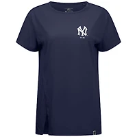 Women's Levelwear Navy New York Yankees Influx Cooperstown Core Logo T-Shirt
