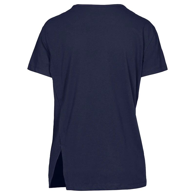 Women's Levelwear Navy New York Yankees Influx Cooperstown Core Logo T-Shirt