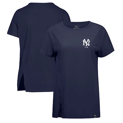 Women's Levelwear Navy New York Yankees Influx Cooperstown Core Logo T-Shirt