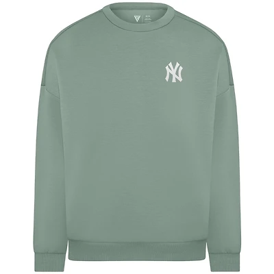 Women's Levelwear Sage Green New York Yankees Luxe Signature Tri-Blend Pullover Sweatshirt
