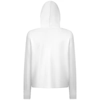 Sweat à capuche court blanc trois bandes Accolade Sweet Express des Yankees de New York pour femme Levelwear