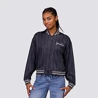 Veste courte zippée Genni noire Lusso pour femme, New York Yankees