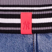 Women's Lusso Black New York Yankees Genni Cropped Full-Zip Jacket