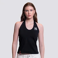 Women's Lusso Black New York Yankees Noelle V-Neck Tank Top