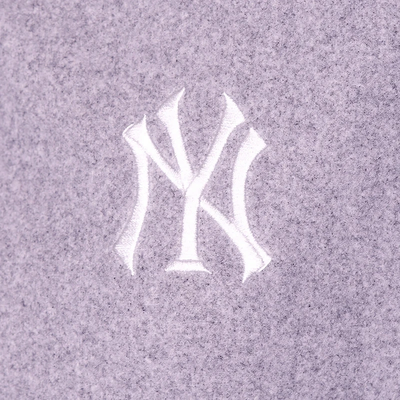Women's Lusso  Gray New York Yankees Celine Full-Snap Varsity Jacket