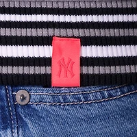 Women's Lusso  Gray New York Yankees Celine Full-Snap Varsity Jacket