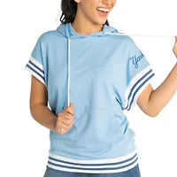 Chandail à capuchon manches courtes Mabel Lusso Light Blue des Yankees de New York pour femme