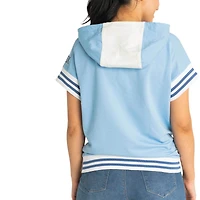 Chandail à capuchon manches courtes Mabel Lusso Light Blue des Yankees de New York pour femme