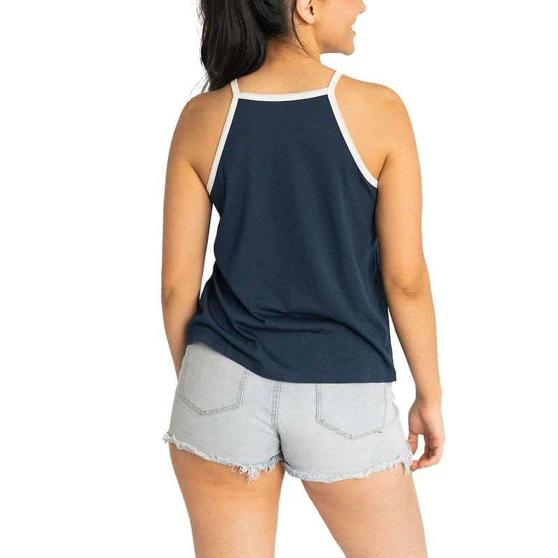 Women's Lusso Navy New York Yankees Nadine Halter Tank Top