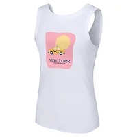 Women's Lusso Style  White New York Yankees Lindy Tank Top
