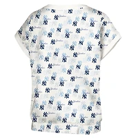 Women's Lusso  White New York Yankees Madge Dolman Tri-Blend T-Shirt