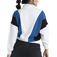 Sweat-shirt à quart de zip Lusso blanc New York Yankees Malia pour femme