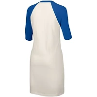 Robe t-shirt en trois mélanges à manches mi-longues Nettie Raglan Lusso White des Yankees de New York pour femme