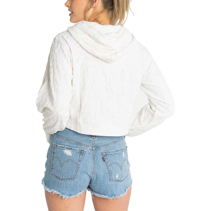 Women's Lusso White New York Yankees Tabitha Cheetah Terry Full-Zip Sweatshirt