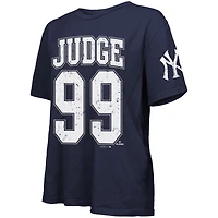 T-shirt surdimensionné pour femme Aaron Judge bleu marine des Yankees de New York, avec nom et numéro