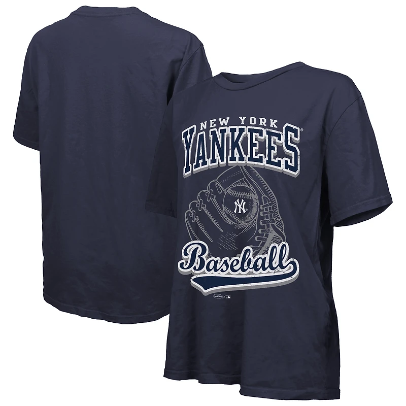 T-shirt surdimensionné pour femme Majestic Threads bleu marine des Yankees de New York