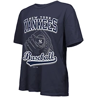 T-shirt surdimensionné pour femme Majestic Threads bleu marine des Yankees de New York