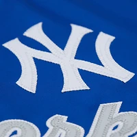 Women's Mitchell & Ness Blue New York Yankees Full-Snap Satin Jacket