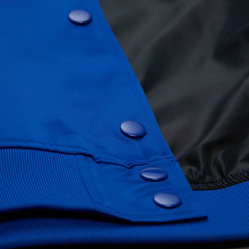Veste en satin bleu à boutons-pression pour femme Mitchell & Ness des Yankees de New York
