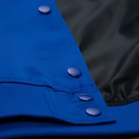 Veste en satin bleu à boutons-pression pour femme Mitchell & Ness des Yankees de New York