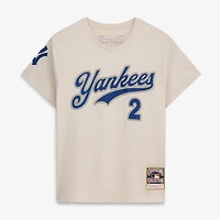Women's Mitchell & Ness Derek Jeter Cream New York Yankees Cooperstown Name Number Throwback T-Shirt