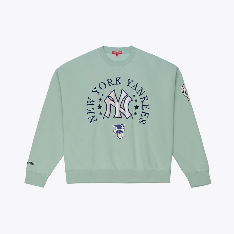 Sweat-shirt Mitchell & Ness vert New York Yankees Yacht Rock pour femme