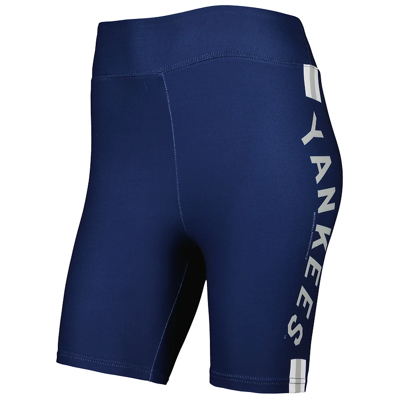 Short de motard bleu marine New York Yankees Mitchell & Ness pour femme
