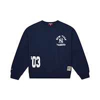 Sweat-shirt ras du cou bleu marine Mitchell & Ness pour femme, collection Cooperstown, New York Yankees