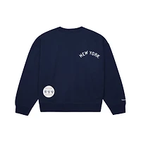 Sweat-shirt ras du cou bleu marine Mitchell & Ness pour femme, collection Cooperstown, New York Yankees