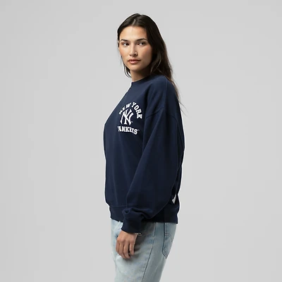 Sweat-shirt ras du cou bleu marine Mitchell & Ness pour femme, collection Cooperstown, New York Yankees