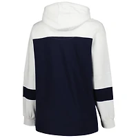 Sweat à capuche bleu marine New York Yankees grande taille avec blocs de couleurs pour femme