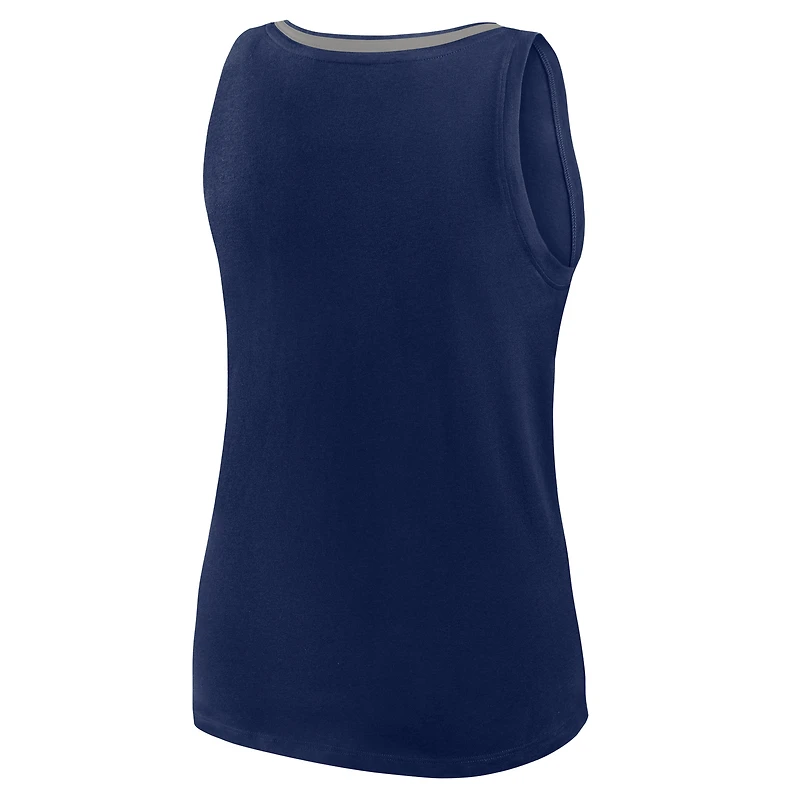Women's  Navy New York Yankees Plus Sized Stellar Win V-Neck Tank Top