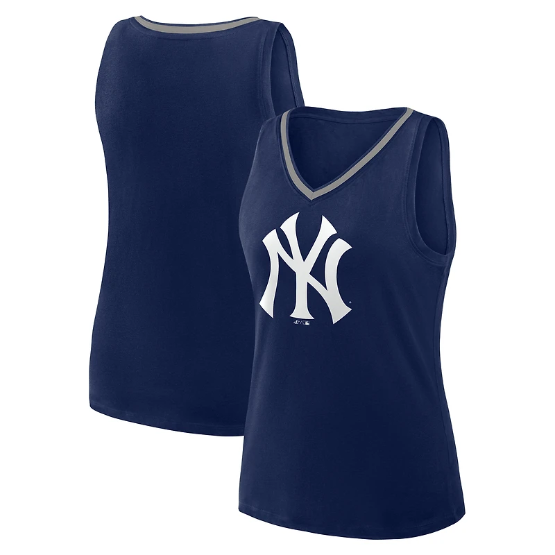 Débardeur col V Stellar Win bleu marine pour femme, grande taille