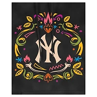 Sweat à capuche noir New Era York Yankees Día de Muertos pour femme avec délavage minéral