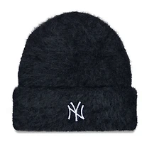 Bonnet en tricot à revers flou New Era New York Yankees pour femme noir
