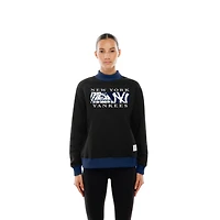 Women's New Era  Black York Yankees Upcycled Fleece Mock Neck Sweatshirt