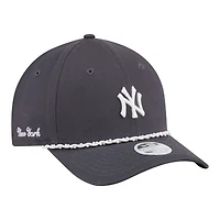 Women's New Era Charcoal New York Yankees Pearl Rope 9FORTY M-Crown Adjustable Hat