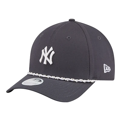 Women's New Era Charcoal New York Yankees Pearl Rope 9FORTY M-Crown Adjustable Hat