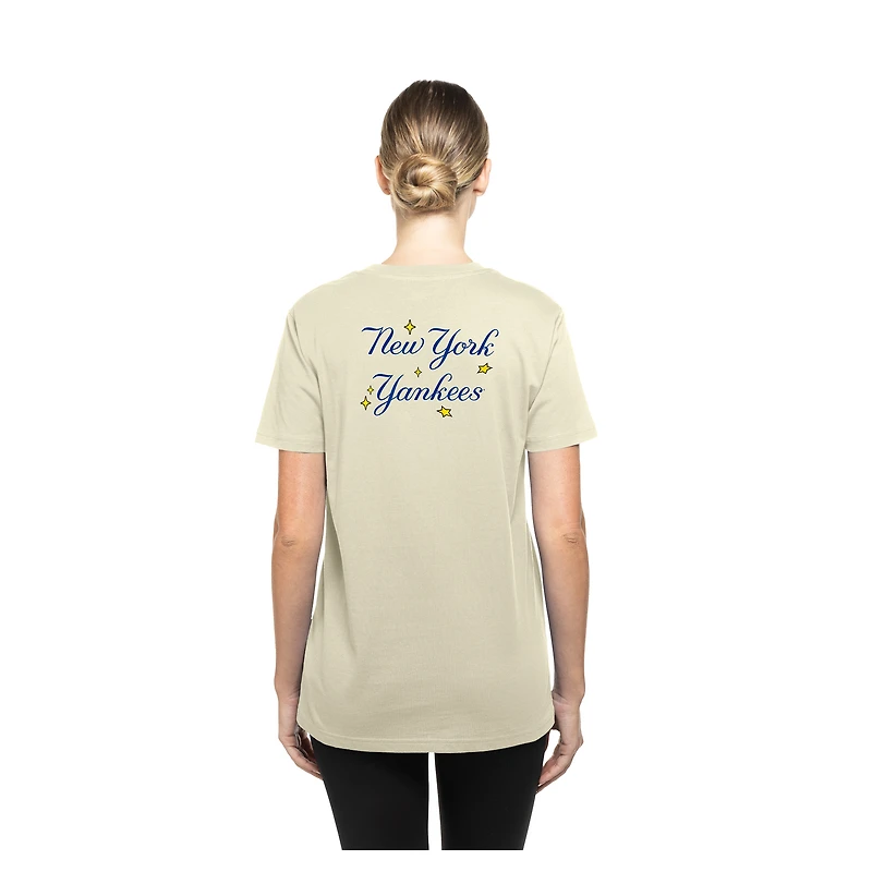 Women's New Era  Cream York Yankees Stars & Cap T-Shirt