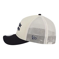 Women's New Era Light Beige/Navy New York Yankees Retro 9FORTY M-Crown A-Frame Trucker Adjustable Hat