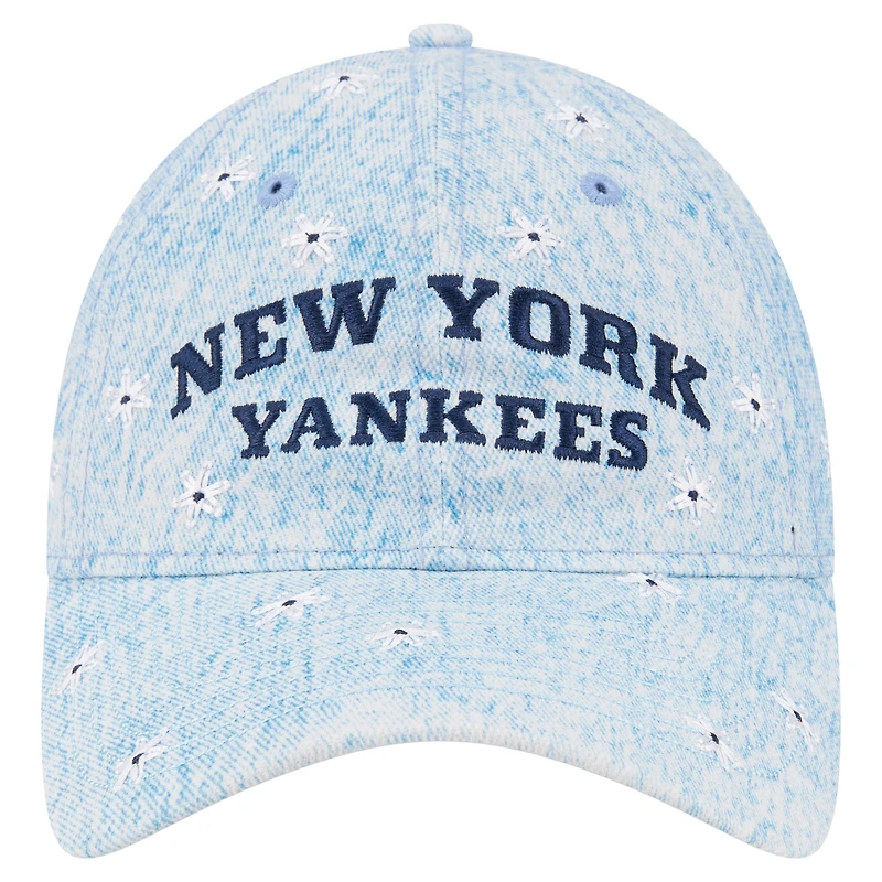 Women's New Era  Light Blue New York Yankees Daisy All Over 9TWENTY Adjustable Hat