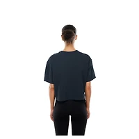 Women's New Era Navy York Yankees Boxy Foil Logo T-Shirt