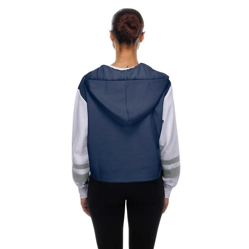 Women's New Era Navy York Yankees Boxy Lace-Up Hoodie