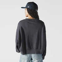 Sweat-shirt court à manches dolmen New Era bleu marine York Yankees Boxy Mineral Wash pour femme