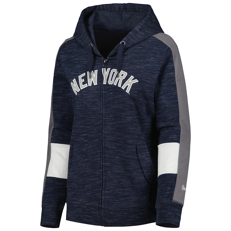 Sweat à capuche zippé bleu marine New York Yankees Era pour femme